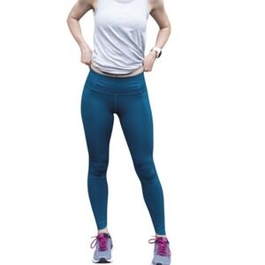 Athleta Women's Teal Blue Velocity Stash Pocket Activewear Leggings Size XS
